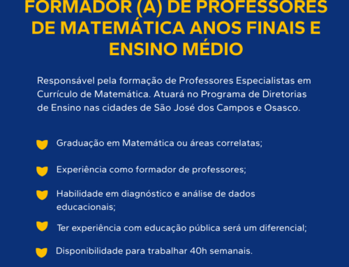 Vaga – Formador(a) de Matemática Anos Finais e Ensino Médio